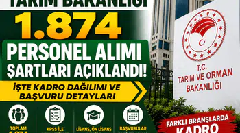 Tarım ve Orman Bakanlığı 1.874 Personel Alacak! Başvuru Şartları Belli Oldu