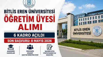 Bitlis Eren Üniversitesi Öğretim Üyesi Personel Alımı 2026