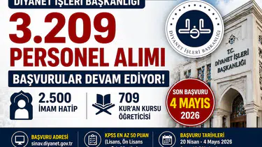 Diyanet 3.209 Personel Alımı Sürüyor Başvurular 4 Mayıs’ta Bitiyor