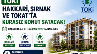 TOKİ Hakkari, Şırnak ve Tokat'ta Kurasız Konut Satışına Başlıyor!
