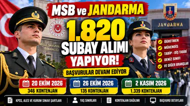 MSB ve Jandarma 1820 Subay Alımı 2026 Başvuru Şartları ve Tarihleri