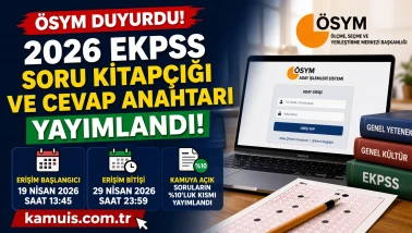 2026 EKPSS Soru Kitapçığı ve Cevap Anahtarı Yayımlandı!