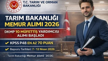 Tarım Bakanlığı Memur Alımı 2026 DKMP 10 Müfettiş Yardımcısı Alımı