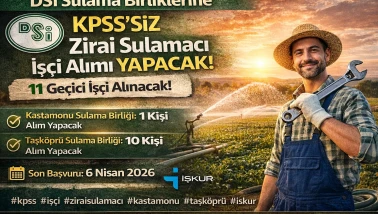 DSİ Sulama Birliklerine KPSS Şartsız İşçi Alımı Başvurular Başladı