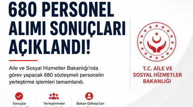 680 Sözleşmeli Personelin Yerleştirme Sonuçları Açıklandı