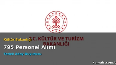 Kültür Bakanlığı 795 Personel Alımı Yedek Aday Duyurusu İlanı