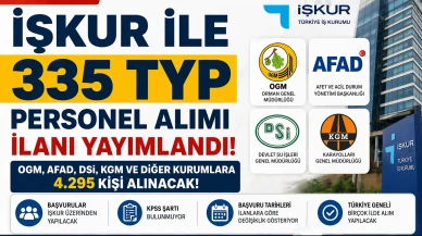 İş-Kur TYP Personel Alımı 2026 OGM, AFAD, DSİ VE KGM Personel Alımları
