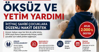 Öksüz ve Yetim Yardımı 2026 Başvurusu Nasıl Yapılır? Şartlar, Ödeme Tutarı