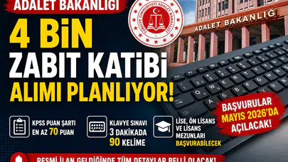 Adalet Bakanlığı 4 Bin Zabıt Katibi Alımı İçin Hazırlıkta: Başvuru Şartları