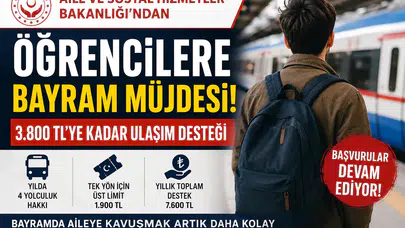 Aile Bakanlığı’ndan Öğrencilere Bayram Öncesi Ulaşım Desteği!
