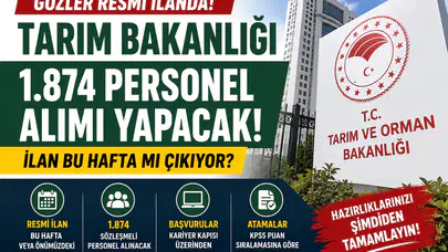 Tarım ve Orman Bakanlığı 1.874 Personel Alımı