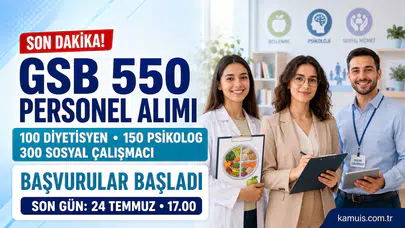 GSB 550 Personel Alımı Başvuruları Başladı KPSS 60 Puanla Başvuru Yapılabilecek