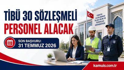 TİBÜ 30 Sözleşmeli Personel Alımı Yapacak Kadrolar, Şartlar ve Başvuru