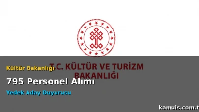 Kültür Bakanlığı 795 Personel Alımı Yedek Aday Duyurusu İlanı