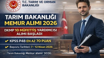 Tarım Bakanlığı Memur Alımı 2026 DKMP 10 Müfettiş Yardımcısı Alımı