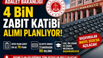 Adalet Bakanlığı 4 Bin Zabıt Katibi Alımı İçin Hazırlıkta: Başvuru Şartları