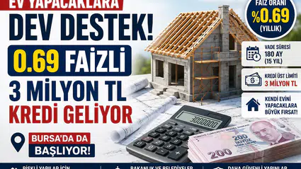 Ev Yapacaklara 0.69 Faizli Dev Konut Kredisi Desteği! 3 Milyon TL’ye Kadar