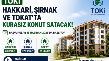 TOKİ Hakkari, Şırnak ve Tokat'ta Kurasız Konut Satışına Başlıyor!