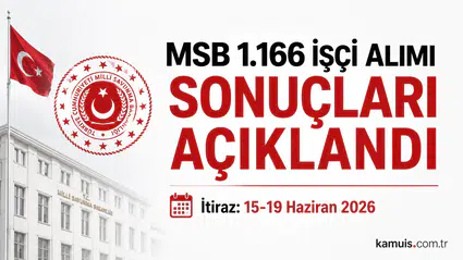 MSB 1.166 Sürekli İşçi Alımı Sonuçları Açıklandı! İtiraz Tarihleri Belli Oldu