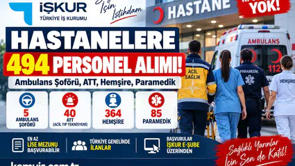 Hastanelere 494 Personel Alımı! Ambulans Şoförü, ATT, Hemşire ve Paramedik İlanları