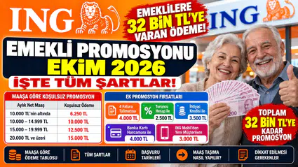 ING Emekli Promosyonu Ekim 2026: 32 Bin TL'ye Varan Ödeme Nasıl Alınır?