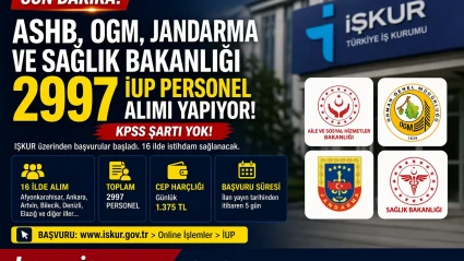 ASHB, OGM, Jandarma ve Sağlık Bakanlığı 2997 İUP Personel Alımı Şartları