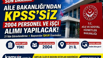 Aile Bakanlığı’ndan KPSS’siz 2004 Kamu Personel Alımı!