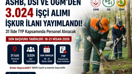 ASHB, DSİ ve OGM 3.024 İşçi Alımı Başvuru Şartları