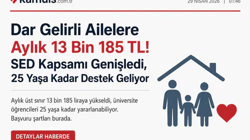 Dar Gelirli Ailelere 13.185 TL Devlet Desteği! SED Yardımı Genişledi, 25 Yaşına Kadar Ödeme