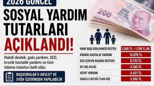 2026 Sosyal Yardımlar Güncellendi: Nakdi Destek, Gıda Yardımı