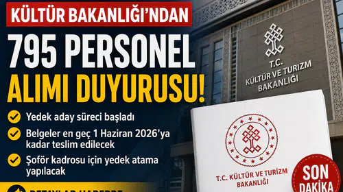 Kültür ve Turizm Bakanlığı 795 Personel Alımı İçin Yeni Duyuru