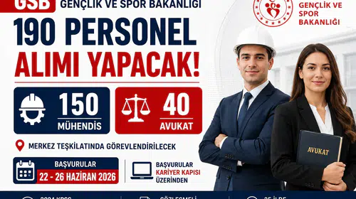 GSB 190 Sözleşmeli Personel Alımı Başlıyor! 150 Mühendis ve 40 Avukat İ