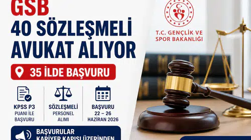 GSB 40 Sözleşmeli Avukat Alımı Yapacak! 35 İlde Başvurular Başlıyor