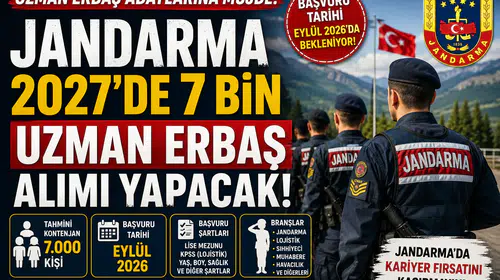 Jandarma 2027'de 7 Bin Uzman Erbaş Alımı Yapacak! İşte Beklenen Şartlar ve Kontenjanlar