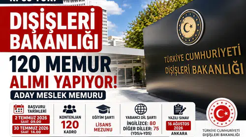 Dışişleri Bakanlığı 120 Aday Meslek Memuru Alımı 2026 KPSS Şartı Yok