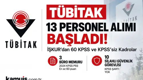 TÜBİTAK 13 Personel Alımı İçin Başvurular Başladı! 60 KPSS ve KPSS’siz Kadrolar Açıldı