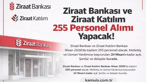 Ziraat Bankası ve Ziraat Katılım 255 Personel Alımı Yapacak! Başvurular