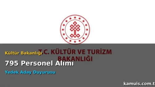 Kültür Bakanlığı 795 Personel Alımı Yedek Aday Duyurusu İlanı