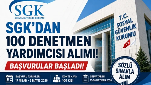 SGK 100 Denetmen Yardımcısı Personel Alımı 2026: Başvurular Başladı!