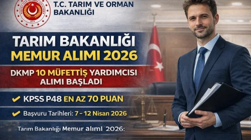 Tarım Bakanlığı Memur Alımı 2026 DKMP 10 Müfettiş Yardımcısı Alımı