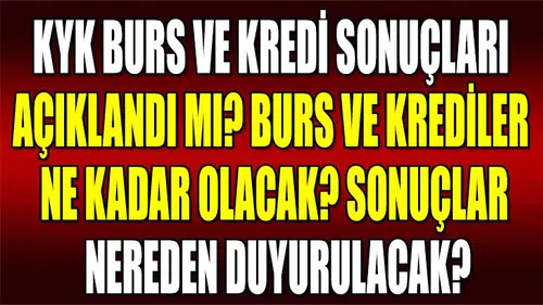 KYK Burs ve Kredi Sonuçları Açıklandı Mı? Burs ve Krediler Ne Kadar Olacak? Sonuçlar Nereden Duyurulacak?