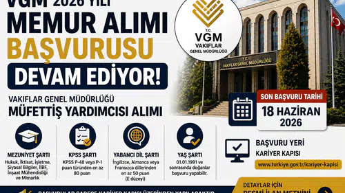 VGM Müfettiş Yardımcısı Personel Alımı İçin Başvurular Devam Ediyor