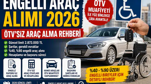 Engelli Araç Alımı 2026 ÖTV'siz Araç Alma Şartları, Limitler, Fiyatlar