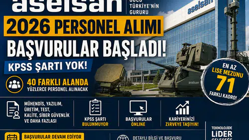 ASELSAN 2026 Personel Alımı Başladı! KPSS Şartsız Onlarca Kadro