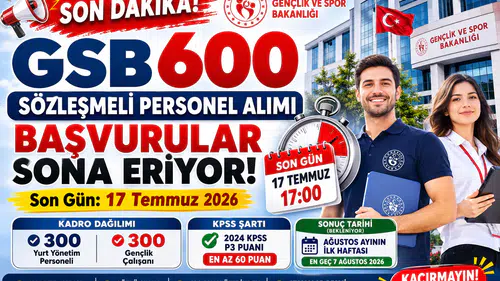 GSB 600 Sözleşmeli Personel Alımı Başvuruları Sona Eriyor! Sonuçlar Ne Zaman Açıklanacak?