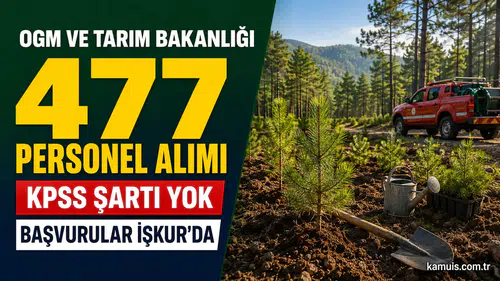 OGM ve Tarım Bakanlığı 477 Personel Alımı Yapacak: KPSS Şartı Yok