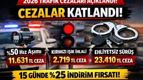 2026 trafik cezaları açıklandı! Hız, kırmızı ışık, drift, ehliyetsiz araç kullanma ve tüm trafik ihlallerinin güncel ceza tutarları ile %25 indirim detayları