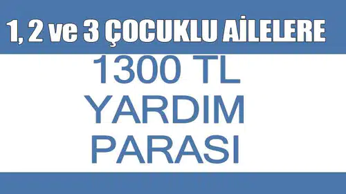 1, 2 Ve 3 Çocuklu Ailelere 1300 TL Yardım Parası Almak İçin E Devlet Başvuru Ekranları Açıldı!