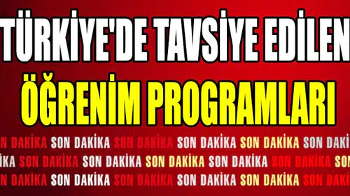 Türkiye'de Tavsiye Edilen Öğrenim Programları