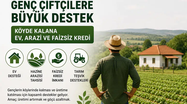 Genç Çiftçilere Büyük Destek Paketi: Köyde Kalana Ev, Arazi ve Faizsiz Kredi